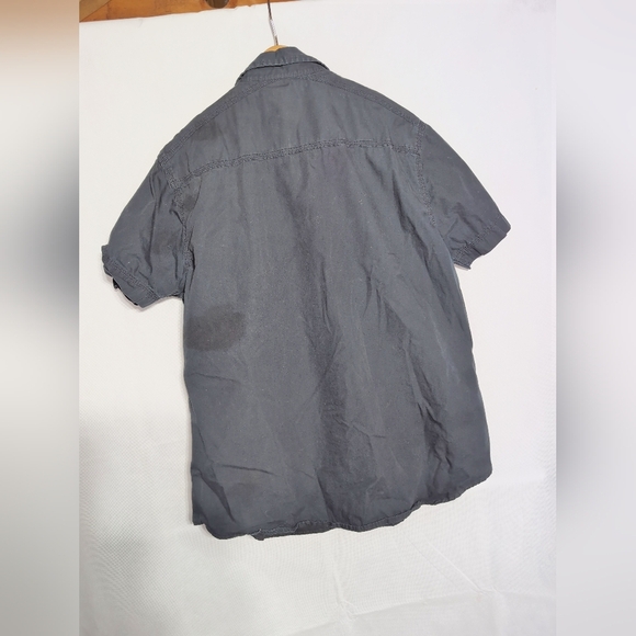 Twoce Men's LG Black Button-Up Shirt  With Epaulettes - Picture 3 of 6